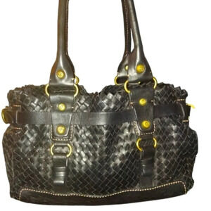 Francesco Biasia Italian Leather Woven Handbag